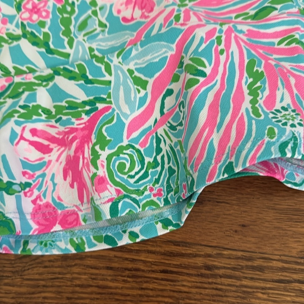 Lilly Pulitzer Zadora high-rise skort UPF 50+ Amalfi blue leaf it wild NWT med - Picture 5 of 9